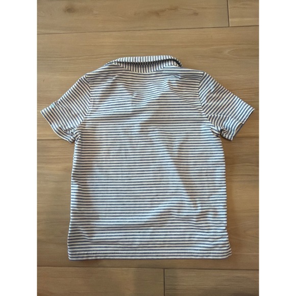 Vineyard Vines Sankaty Performance Polo Shirt Boys 6 Blue Striped Palm Beach - Picture 4 of 4